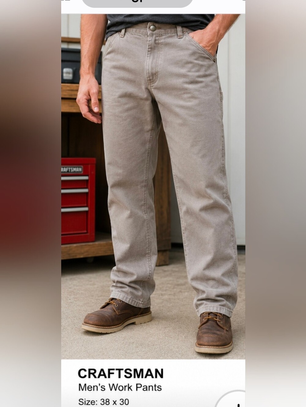 Craftsman Men’s 38x30 Canvas Carpenter Work Pants Gray Utility Straight Leg

Des